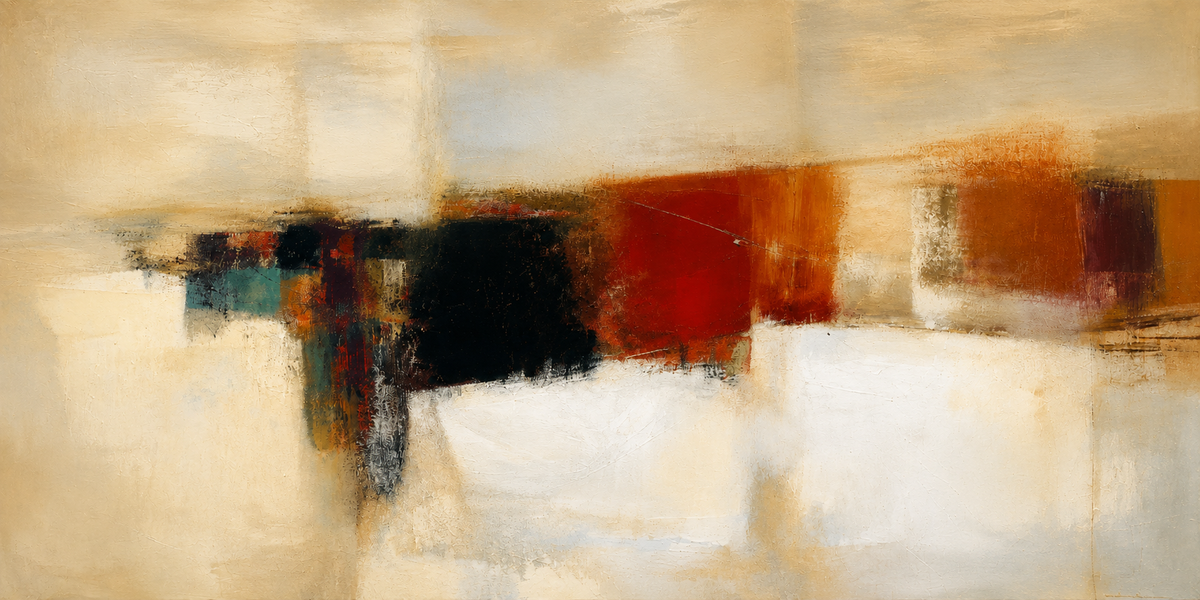 Ember Horizon – Neutral Abstract Wall Art