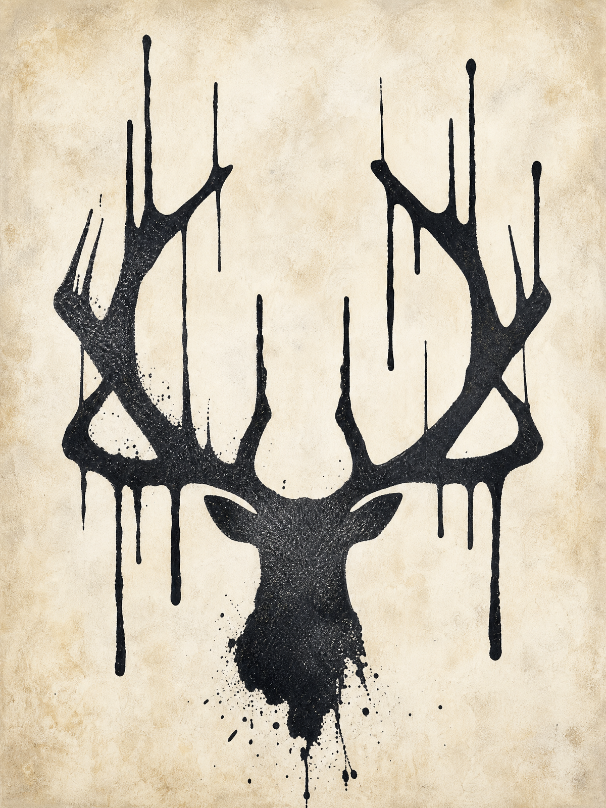 Dripping Stag Silhouette