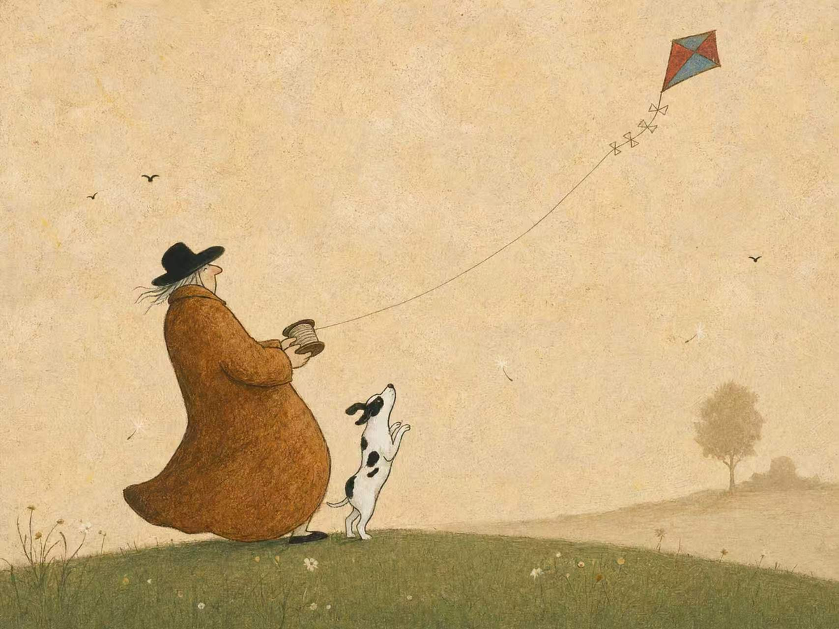 Breezy Companions — A Kite in the Golden Sky