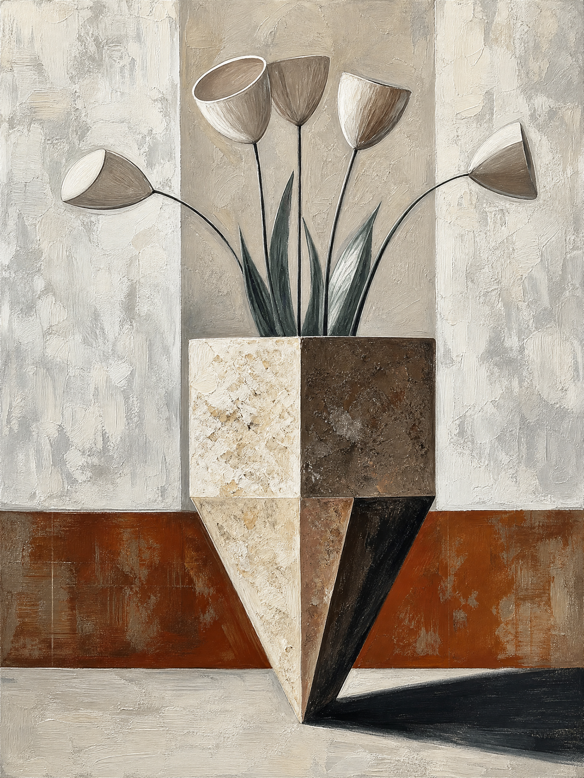 Tulips in Faceted Stone Vase