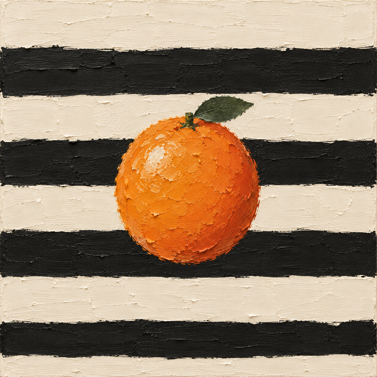 Citrus in Stripes — Orange Still Life Painting