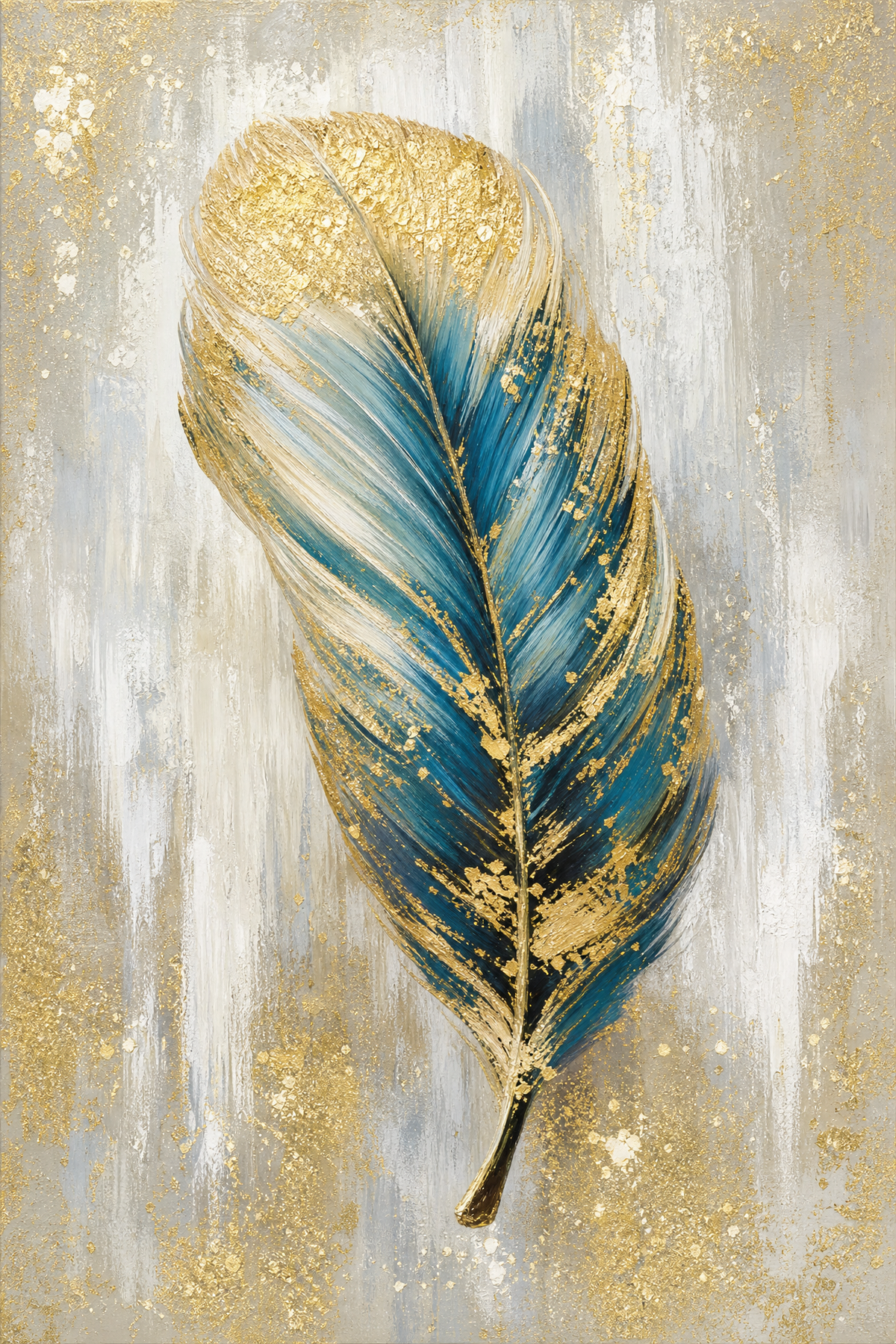 Golden Teal Feather
