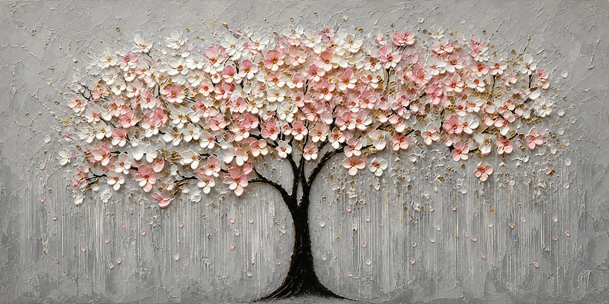 Cherry Blossom Palette Knife Tree