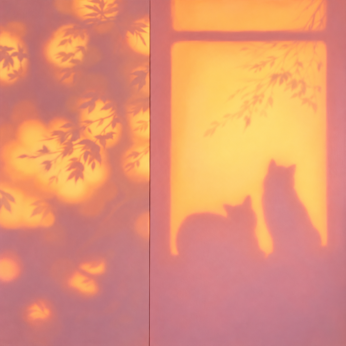 Golden Hour Cats — Two-Panel Canvas Set