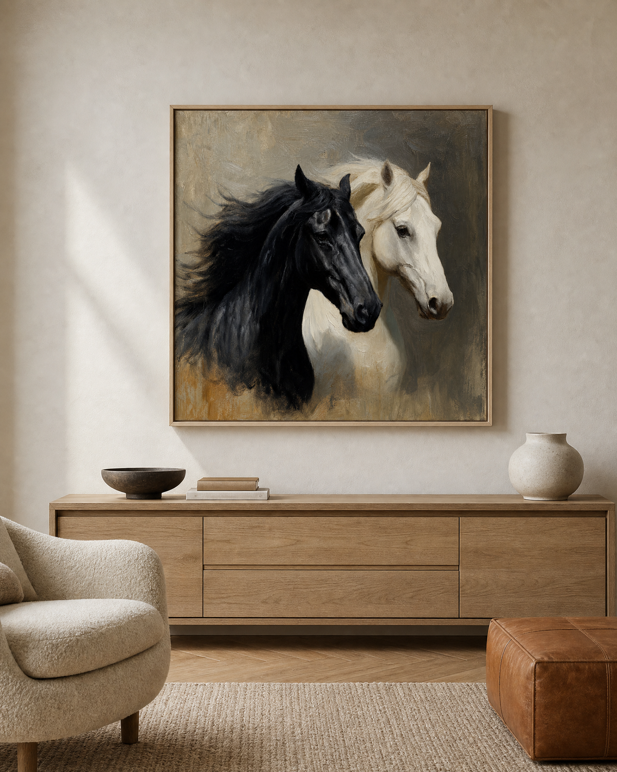 Black and White Horses