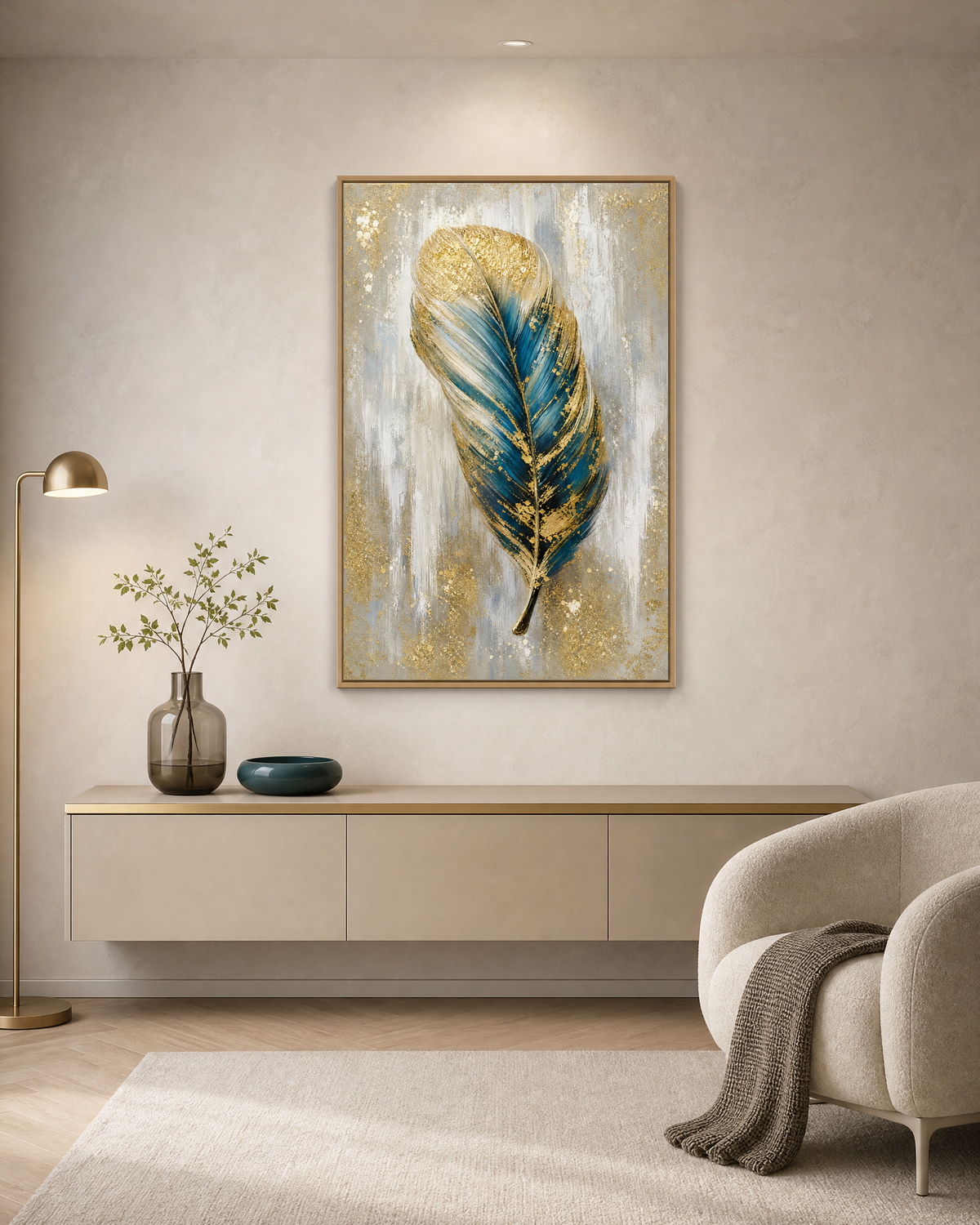 Golden Teal Feather