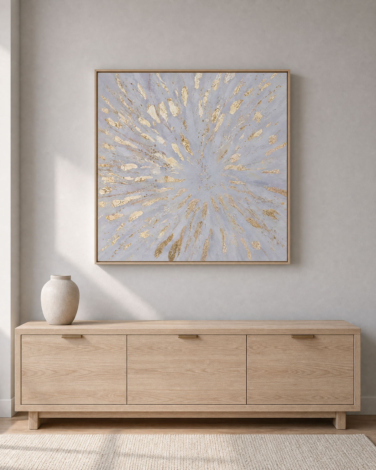 Gilded Burst on Lavender Grey