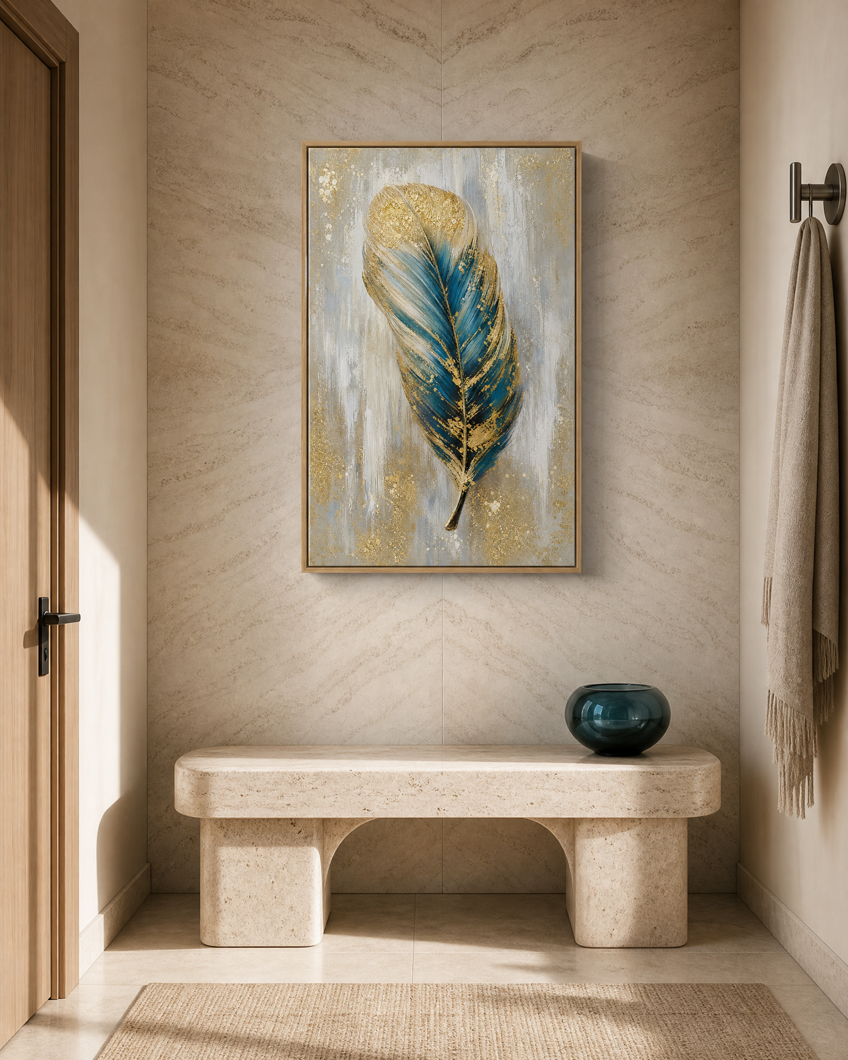 Golden Teal Feather