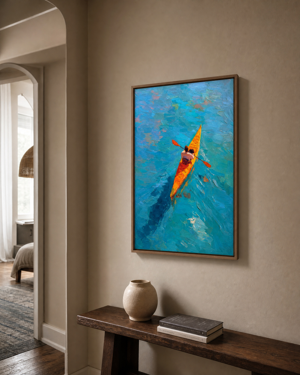 Kayaker on Turquoise Water