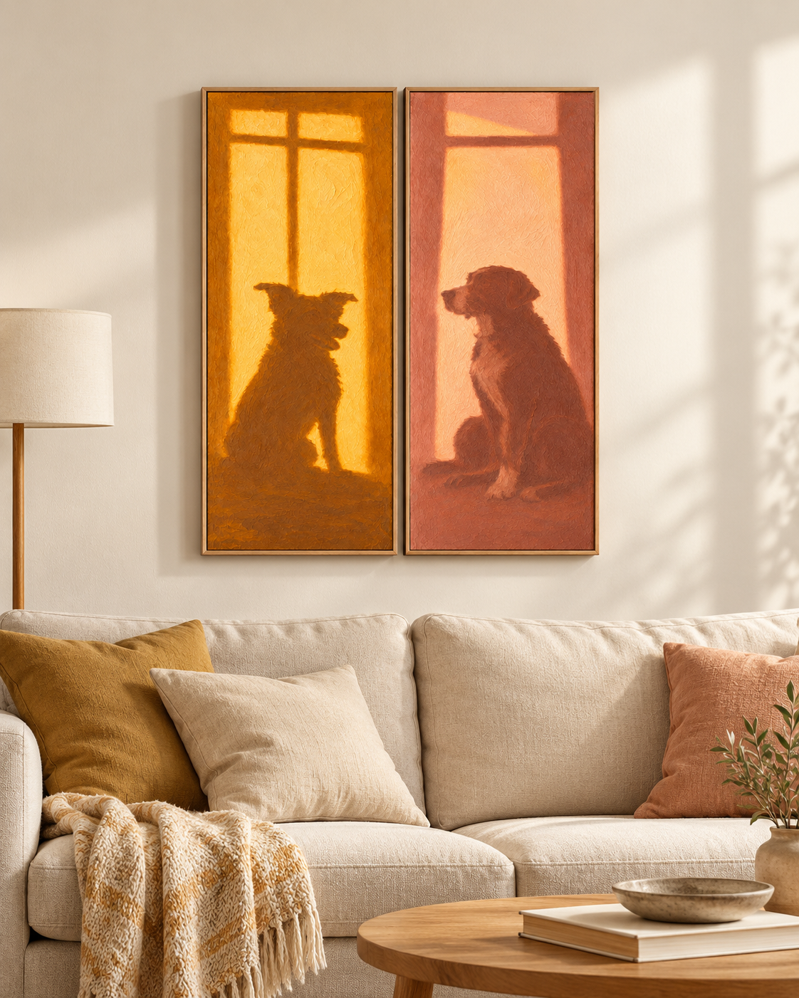 Sunlit Companions — Dog Diptych