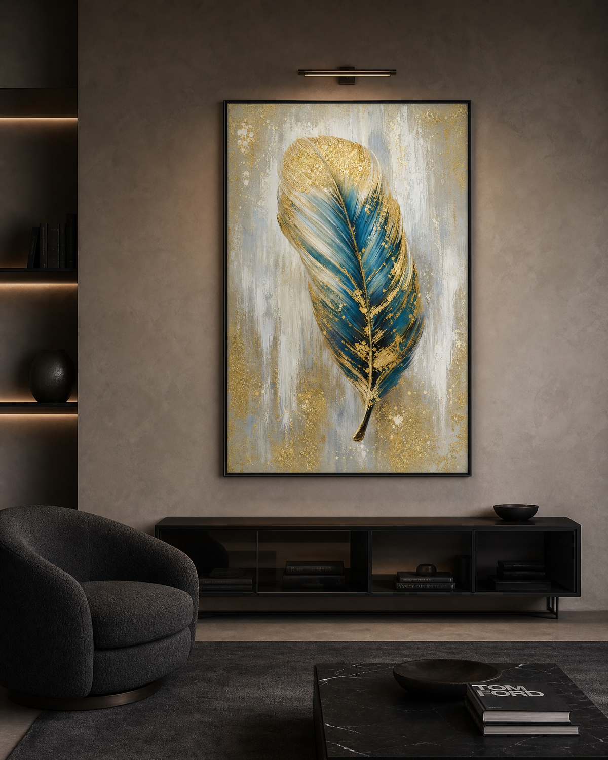 Golden Teal Feather