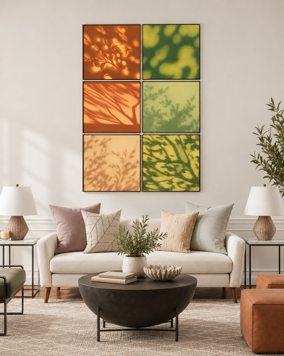 Shadows of the Garden — Six-Panel Canvas Set