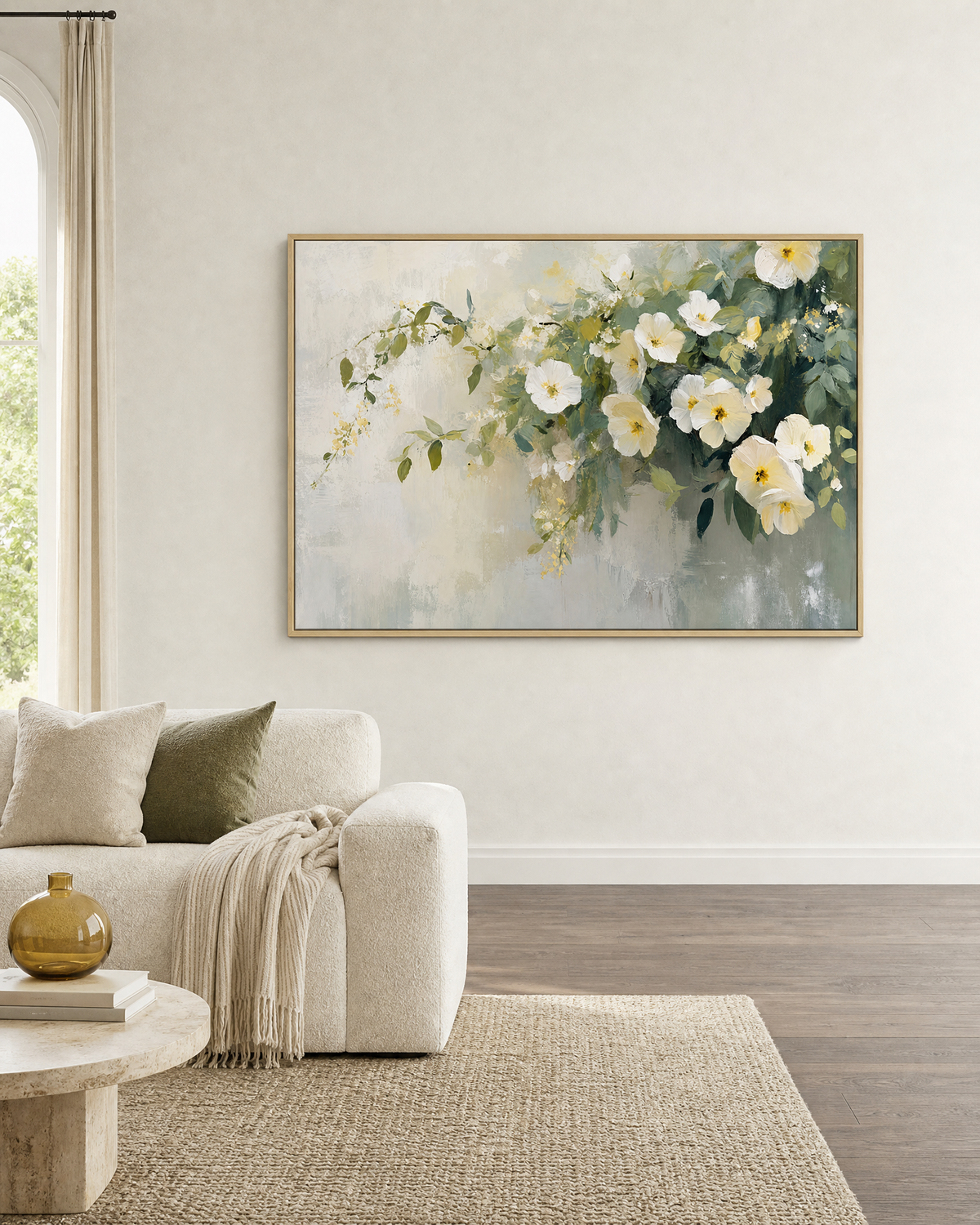White Roses Drifting in Sage