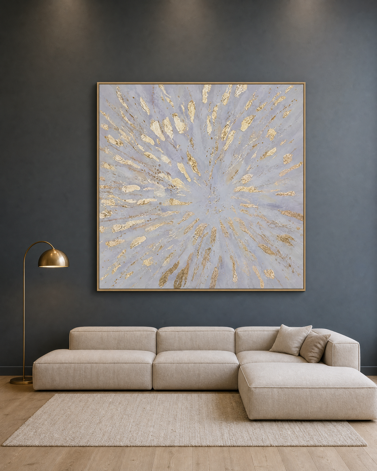 Gilded Burst on Lavender Grey