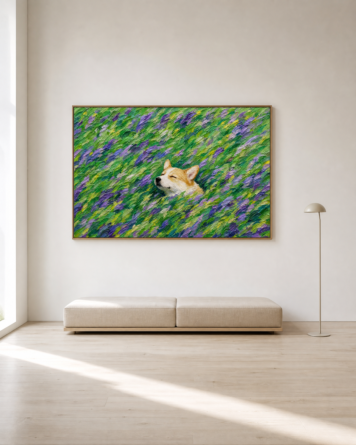Corgi Contentment in a Meadow of Wildflowers