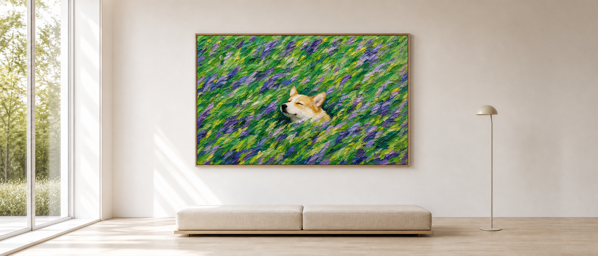 Corgi Contentment in a Meadow of Wildflowers