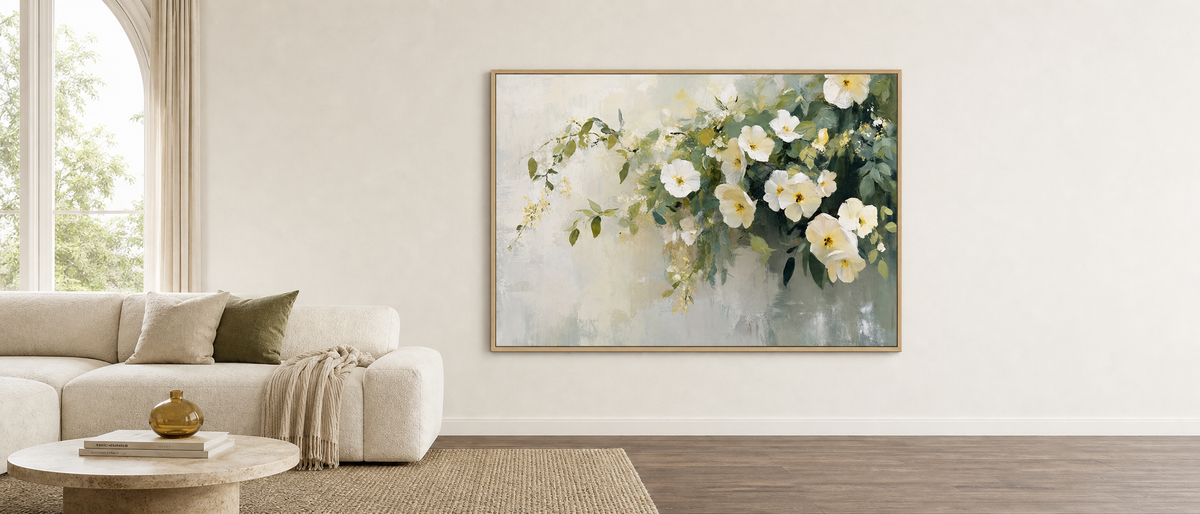 White Roses Drifting in Sage