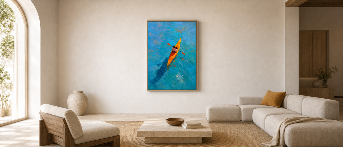 Kayaker on Turquoise Water