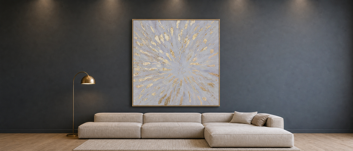 Gilded Burst on Lavender Grey