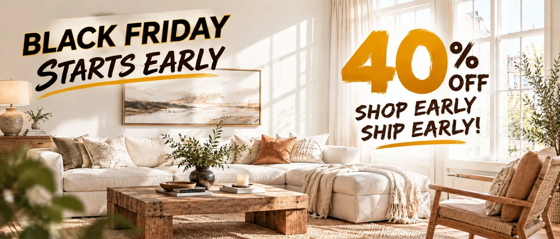 Black Friday starts early — 40% off. Shop early, ship early.